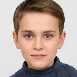 Neutral white child male with short  brown hair and brown eyes