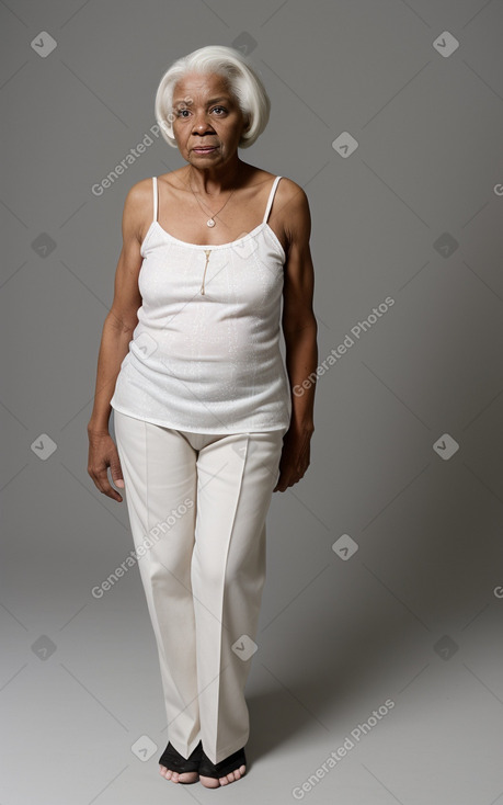 African american elderly female with  white hair