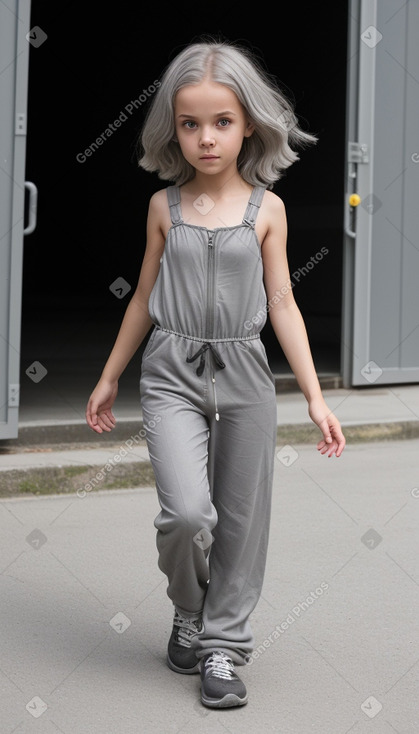 Swiss child girl with  gray hair