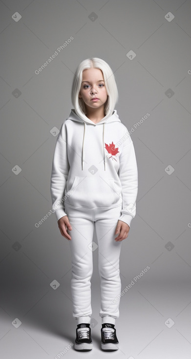 Canadian child girl with  white hair