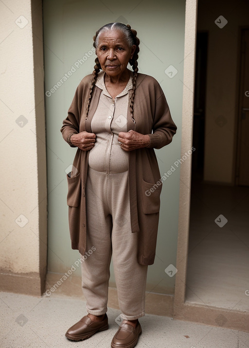 Malian elderly female with  brown hair