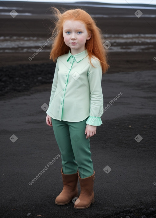 Icelandic child girl with  ginger hair