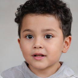 Neutral white child male with short  brown hair and brown eyes