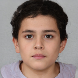 Neutral white child male with short  brown hair and brown eyes