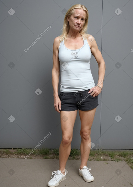 Danish 45 years female with  blonde hair