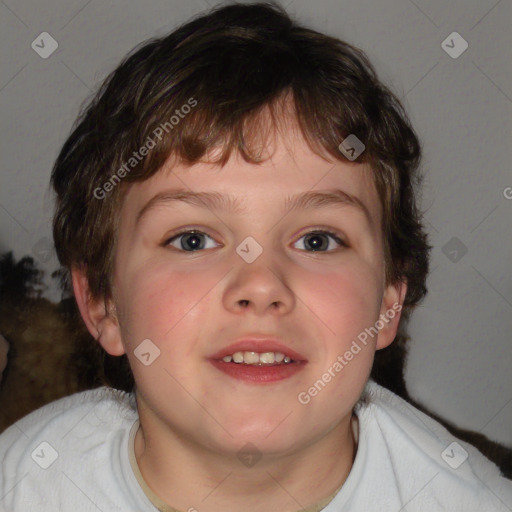 Joyful white young-adult male with medium  brown hair and brown eyes