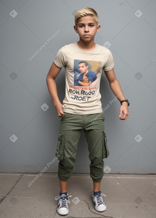 Puerto rican teenager boy with  blonde hair