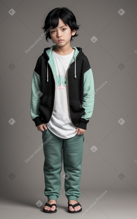 Japanese child boy with  black hair