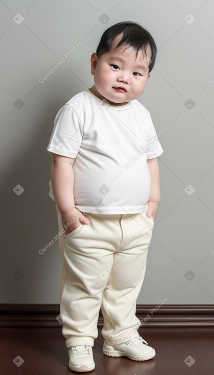 Chinese infant boy with  white hair