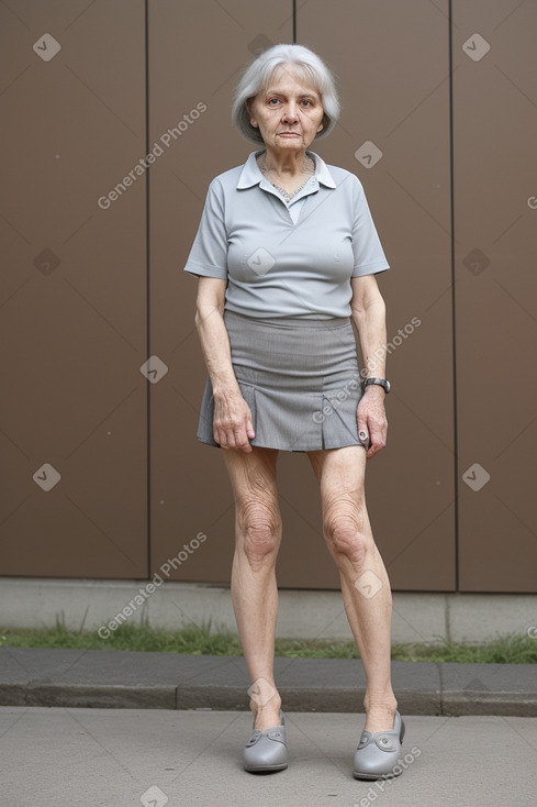 Lithuanian elderly female with  gray hair