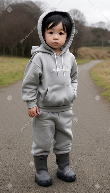 Japanese infant boy with  gray hair