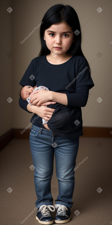 Uzbek infant girl with  black hair