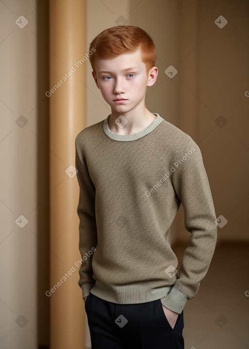 Uzbek teenager boy with  ginger hair