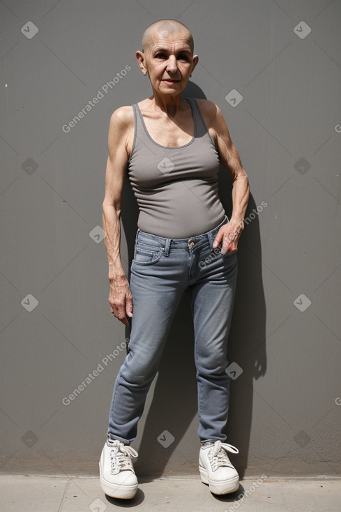 Algerian elderly female with  brown hair