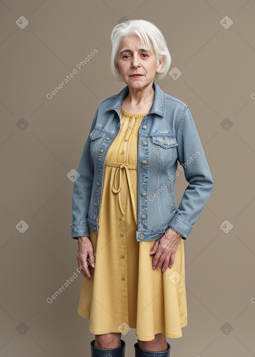 Georgian elderly female with  white hair