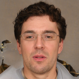 Neutral white adult male with short  brown hair and brown eyes