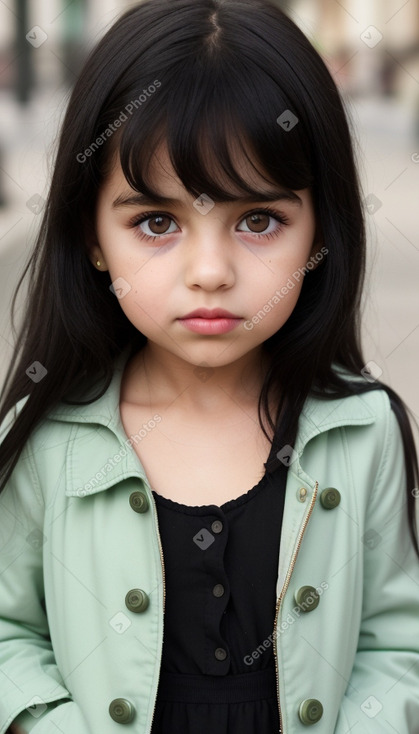 Child girl with  black hair