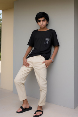 Emirati teenager boy with  black hair