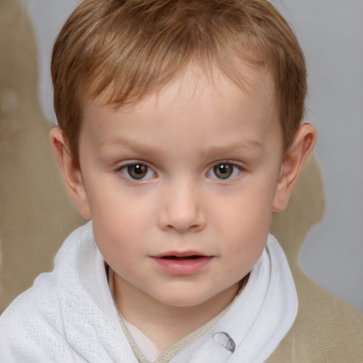 Neutral white child male with short  brown hair and brown eyes