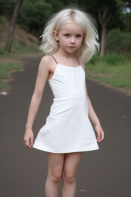 South african child girl with  white hair