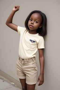 African american child female with  brown hair