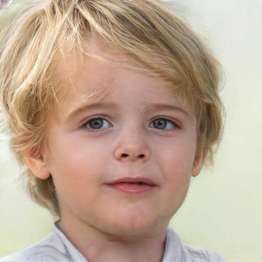 Neutral white child female with short  brown hair and grey eyes