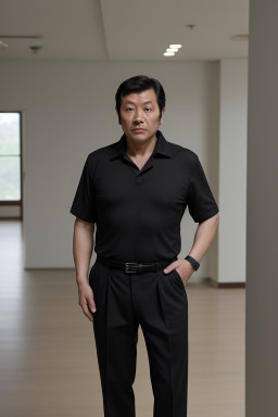 Chinese middle-aged male with  black hair