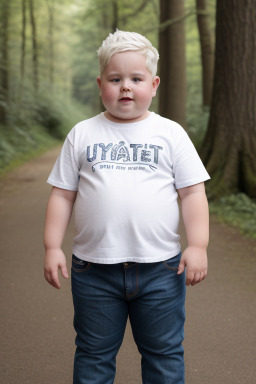 British child boy with  white hair