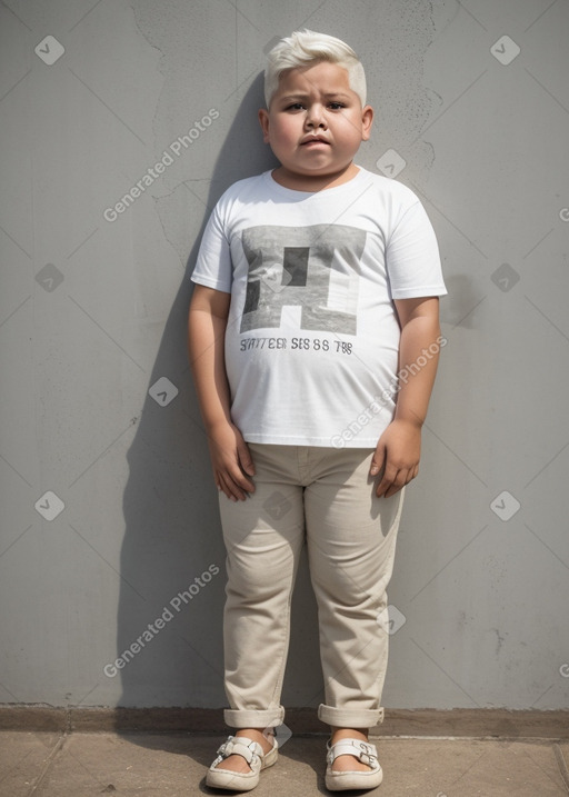 Paraguayan child boy with  white hair