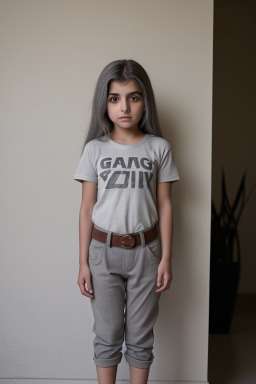 Armenian child girl with  gray hair