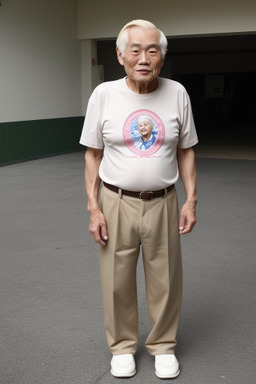 Taiwanese elderly male with  blonde hair