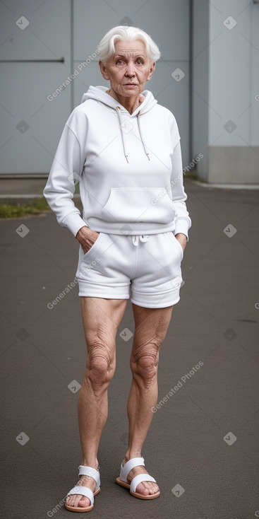 Latvian elderly female with  white hair