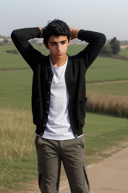 Jordanian teenager boy with  black hair