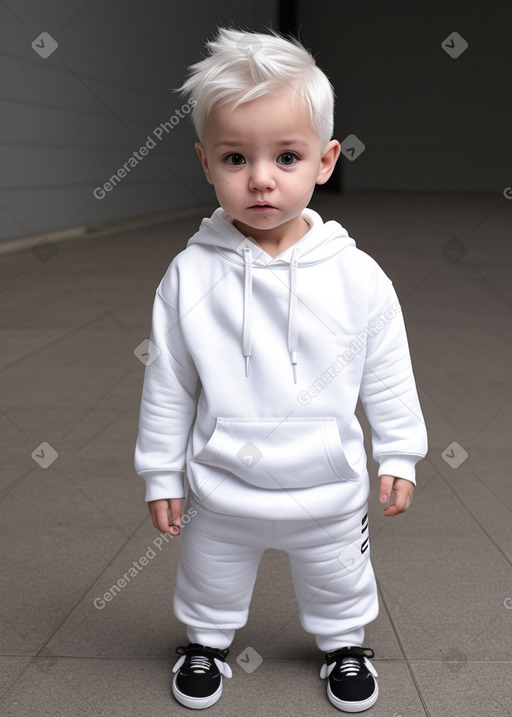 Romanian infant boy with  white hair