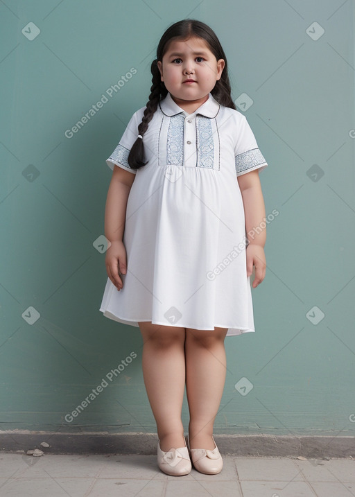 Uzbek child girl with  white hair