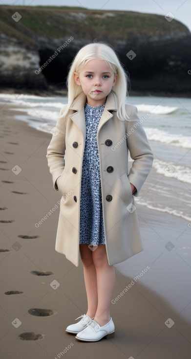 British child female with  white hair