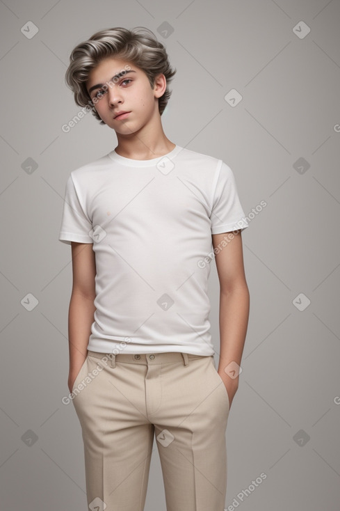 Greek teenager boy with  white hair