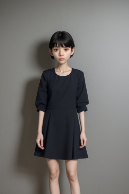 South korean child female with  black hair