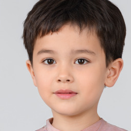 Neutral white child male with short  brown hair and brown eyes