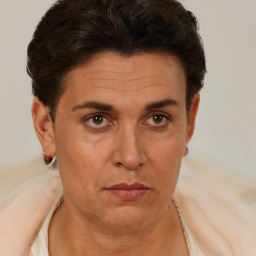 Neutral white adult male with short  brown hair and brown eyes