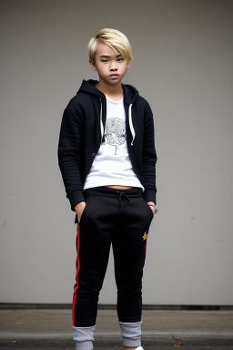 Thai teenager boy with  blonde hair