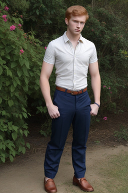 Peruvian young adult male with  ginger hair