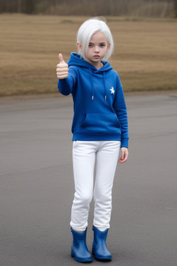 Caucasian child female with  white hair