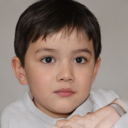 Neutral white child male with short  brown hair and brown eyes