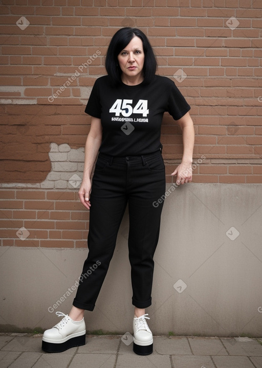 Caucasian 45 years female with  black hair