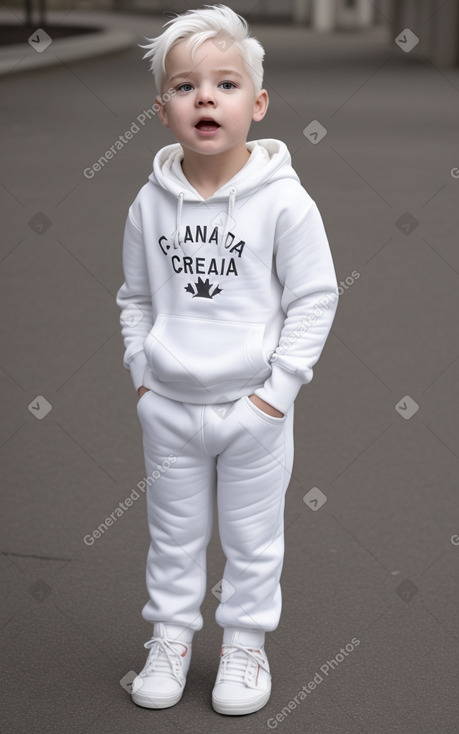 Canadian infant boy with  white hair