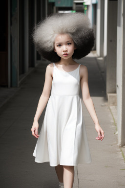 Taiwanese child girl with  white hair