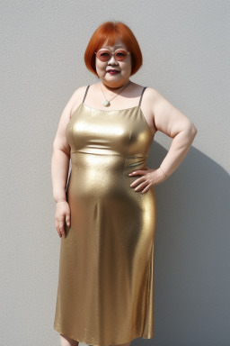 Korean elderly female with  ginger hair