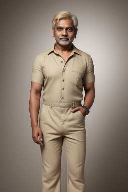 Indian middle-aged male with  blonde hair