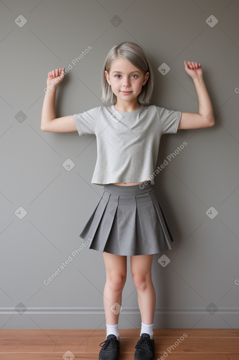 Australian child girl with  gray hair